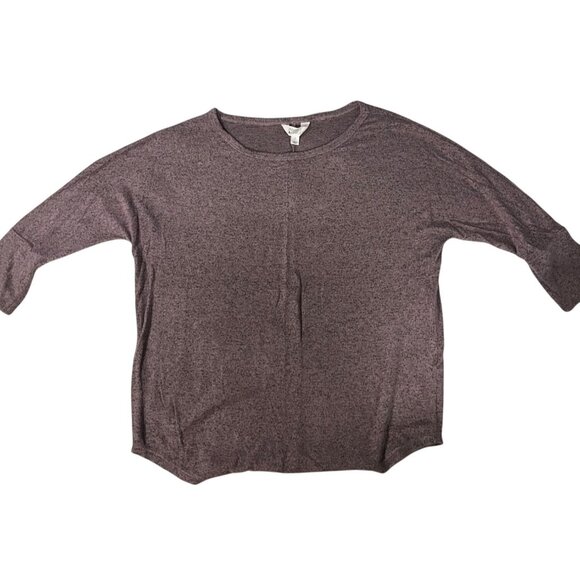 Market & Spruce Purple Heathered 3/4 Sleeve Womens Top L Soft Casual Shirt - Picture 3 of 10